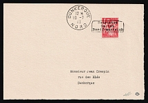 1940 (10 Jul) Dunkirk, German Occupation of France, Germany, Part of Cover from and to Dunkirk franked with 1fr (Mi. 21 I, Signed, CV $910)