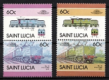 1986 St. Lucia, Pairs (Mi. 820 - 821 var, Color Error, MNH)