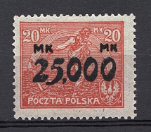 1923 25000m Poland (SHIFTED Overprint, Print Error, MNH)