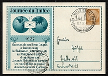 1937 The International Federation of Philately in Luxembourg (FIP) sent to Halle