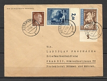 1942 Third Reich cover Augsburg - Prague (Bohemia and Moravia)