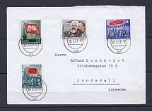 1953 Germany Democratic Republic cover with Karl Marx stamps