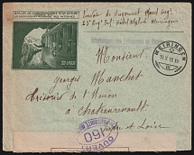 1918 (10 May) 'Through Light to Life', World War I Censored Military Cover from Meiringen (Switzerland) to Indre-et-Loire (France), Internment of Prisoners of War