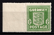 1943 0.5d Guernsey, German Occupation, Germany (Mi. 1 c, Mignotte Green Color, Margin, Certificate, CV $80, MNH)