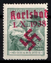 1938 50h Occupation of Karlsbad Sudetenland, Germany (Mi. 51 a, Signed, CV $230)
