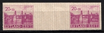 1941 20k Estonia, German Occupation, Germany, Gutter Pair (Mi. 5 UMs, Imperforate, CV $50)