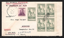 1936 (1 Jul) United States, Hindenburg airship airmail cover from Ottsvile to Munich, Flight to North America 'Lakehurst - Frankfurt' (Sieger 421 A)