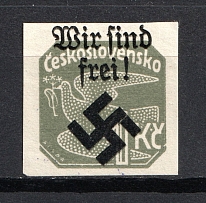 1939 1k Moravia-Ostrava Bohemia and Moravia, Germany Local Issue (Signed, CV $50)