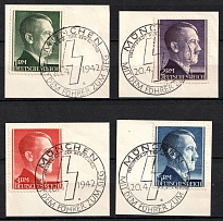 1942 Third Reich, Germany, Perf. 12.25 (Mi. 799 A - 802 A, Full Set, Canceled, CV $130)