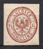 1864 1 1/4s Lubek, German States, Germany (Mi. 13 a, Signed, CV $50)