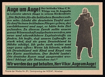 1933-1945 NSDAP Nazi Rare Propaganda, 'Eye to Eye!', Slogan of The Week, Germany