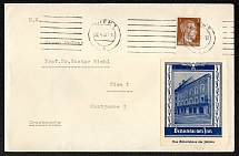 1942 Souvenir cover with commemorative label depicting The House In Which The Fuhrer Was Born in the Austria