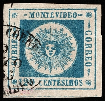 1860 120c Uruguay, South America (Mi 17b, Signed, Canceled, CV $30)