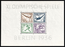 1936 Third Reich, Germany, Souvenir Sheet (Mi. Bl. 5 X, CV $170, MNH)