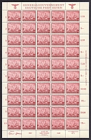 1942 24g+6g General Government, Germany, Full Sheet (Mi. 93, MNH)