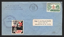 1955 New York, 20th Anniversary of Famine in Ukraine, Underground Post, Cover, franked with 5с Canada Stamp, Toronto - Philadelphia