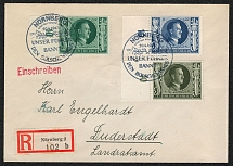 1943 Nuremberg Registered cover with Special postmark anti-bolshevik propaganda