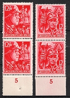 1945 Third Reich Last Issue, Germany, Pairs (Control Numbers '5', Perforated, Full Set, CV $240, MNH)