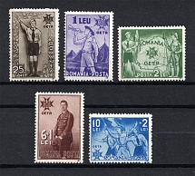 1935 Scouting Postal Stamps, Romania (Full Set, CV $90, MNH)