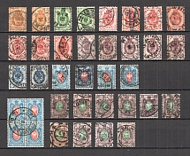 1902-04 Russia Full Postmarks, Cities Cancellations (Vertical Watermark)