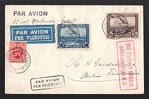 1930 (1 Jul) Belgium Airmail cover from Ostende to Berlin (Germany), with airmail handstamp