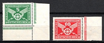 1925 Weimar Republic, Germany (Mi. 370 Y - 371 Y, Full Set, Margins, Control Inscriptions, CV $80, MNH)