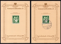 1941 (12 Jan) 'The Day of the Stamp', Postcards, Third Reich, Germany (CV $30)