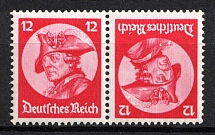 1933 12pf Third Reich, Germany, Tete-beche, Zusammendrucke (Mi. K 18, CV $40, MNH)