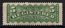 1875-92 5c Canada, Registration Stamp (SG R5, CV $160)