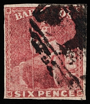 1858 6p Barbados, British Colonies (SG 11, Canceled, CV $180)
