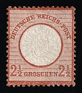 1872 2 1/2gr German Empire, Large Breast Plate, Germany (Mi. 21 a, Certificate, CV $1,400)