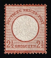1872 2 1/2gr German Empire, Large Breast Plate, Germany (Mi. 21 a, Certificate, CV $3,400)