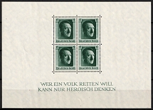 1937 Third Reich, Germany, Souvenir Sheet (Mi. Bl. 7, CV $90, MNH)