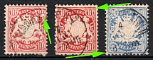 1876-81 Bavaria, Germany (Print Errors, Canceled, CV $40)