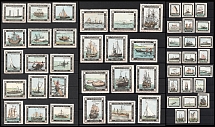 Ships, Fleet, Netherlands, Stock of Cinderellas, Non-Postal Stamps, Labels, Advertising, Charity, Propaganda (Full Set)