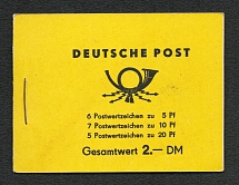 1957 Booklet with stamps of German Democratic Republic, Germany in Excellent Condition (Mi. 2 a 1, 6 x Mi. 577, 6 x Mi. 578, 5 x Mi. 580, CV $230, Canceled)
