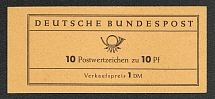1960 Booklet with stamps of German Federal Republic, Germany in Excellent Condition (Mi. 6 e, 10 x Mi. 183, Control Number '3466', CV $50)
