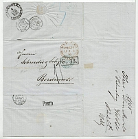 1865 Cover from St. Petersburg to Bordeaux, France