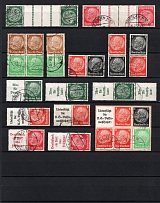 1936-37 Third Reich, Germany, Collection (Coupon, Se-tenant, Canceled, CV $140)