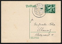 1938 Postally used card franked with Scott No. B116 with tab, postmarked 30 January in Berlin