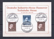 1952 Federal Republic of Germany + West Berlin special card and postmark German industrial fair