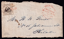 American Letter Mail Co, Unitted States Local Post, Forwarded cover with 5c black (Sc #5L2) tied by handstamp and pen