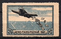 1921 100m Second Polish Republic, Airmail (Mi. II, Fi. L 2, CV $130)