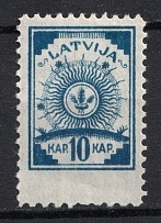 1919 Latvia 10 K (REBOUND Perforation, Print Error)