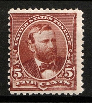 1890 5c Grant, United States, USA (Scott 224, Brown Red, CV $50)
