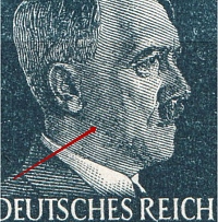 1941 4pf Third Reich, Germany (Hitler with Beard, Print Error, MNH)