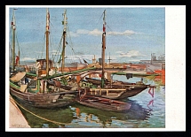 1941 'In the port of Bordeaux', Propaganda Postcard, Third Reich Nazi Germany