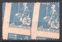 1919-20 Georgia Civil War Pair 3 Rub (Rotated Image, Print Error, MNH)