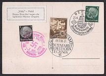 1938 (Oct 3) Card with various cancellations. BOHMISCH-KAMNITZ postmark (Ceske Kamenice) in red. Occupation of Sudetenland, Germany