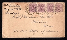 1889 German Empire, Germany, Cover from Dresden to Webster (Mi. 40)